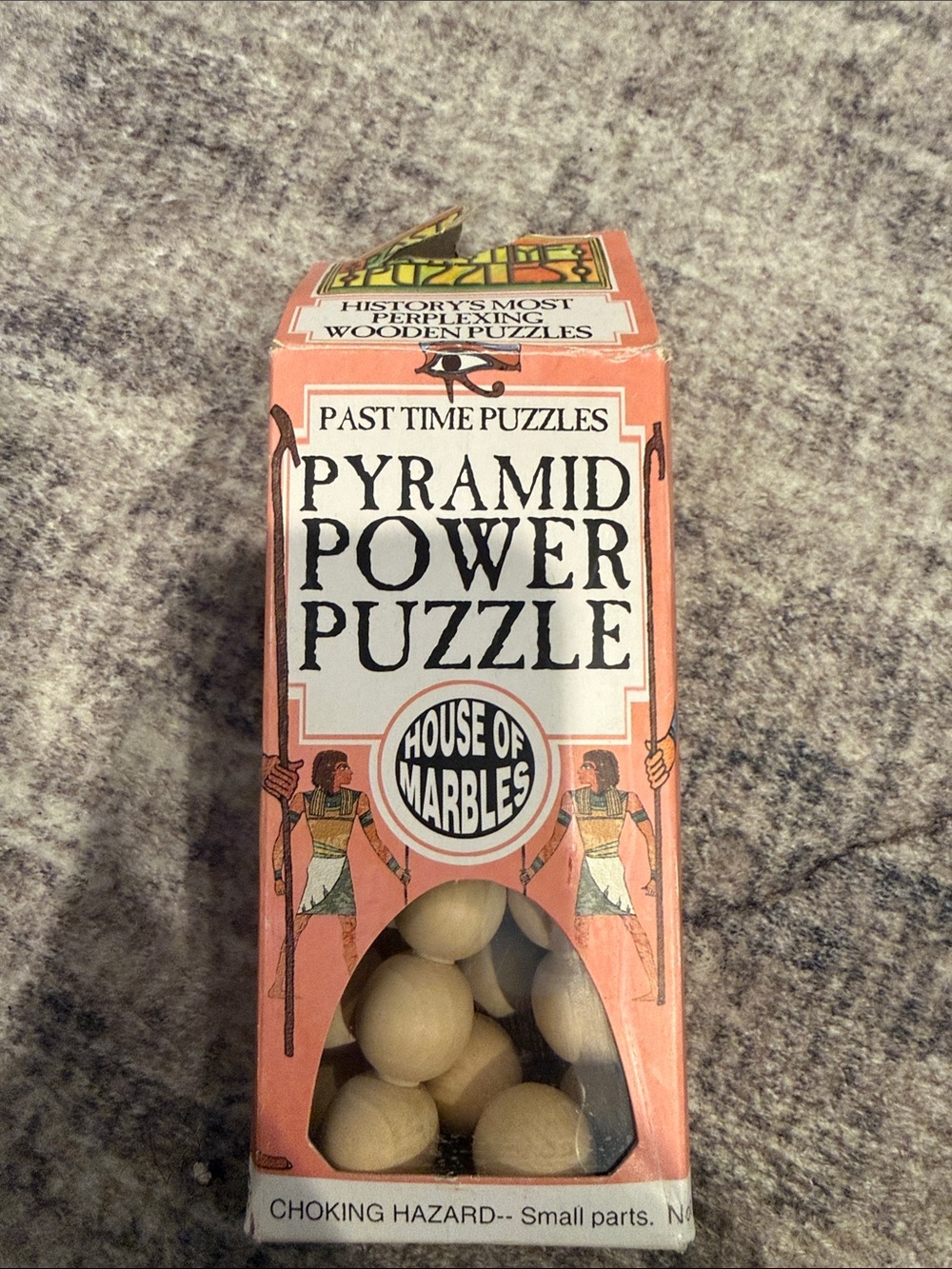 Pyramid Power Puzzle - Pink Packaging with Wooden Marbles